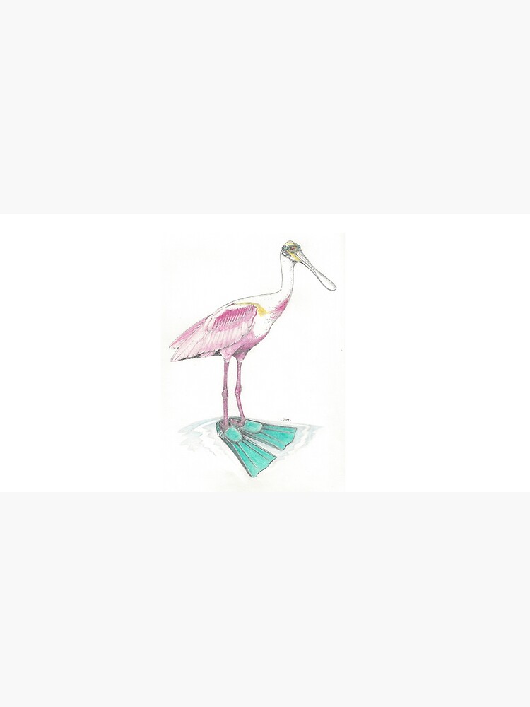 Thumbnail 5 of 5, Mouse Pad, spoonbill in swim fins designed and sold by JimsBirds.