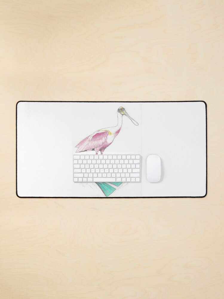Thumbnail 1 of 5, Mouse Pad, spoonbill in swim fins designed and sold by JimsBirds.