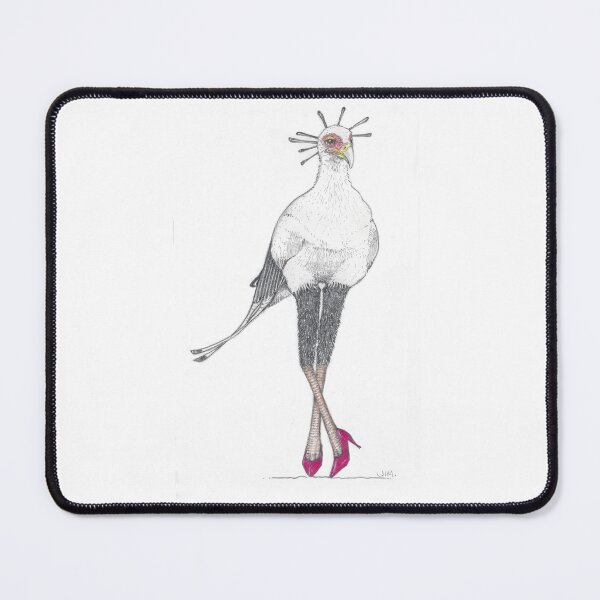 Item preview, Secretary bird in red high heels designed and sold by JimsBirds.