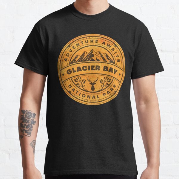 Glacier National Park, gold logo t-shirt