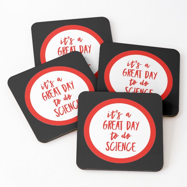 Item preview, It’s a great day to do science in black and red font on black background designed and sold by UncleStuScience.