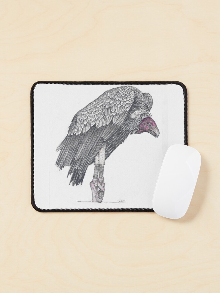Thumbnail 1 of 5, Mouse Pad, Vulture in toe shoes designed and sold by JimsBirds.