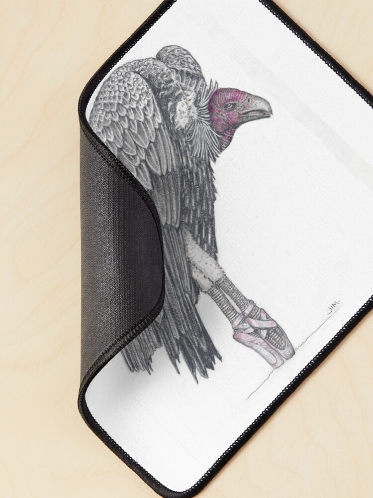 Thumbnail 2 of 5, Mouse Pad, Vulture in toe shoes designed and sold by JimsBirds.