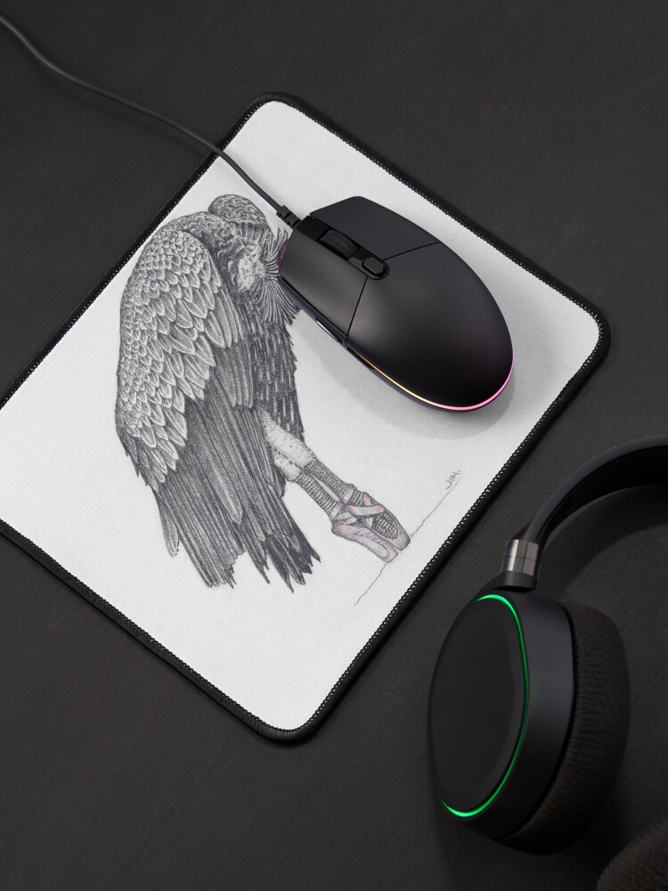 Thumbnail 4 of 5, Mouse Pad, Vulture in toe shoes designed and sold by JimsBirds.