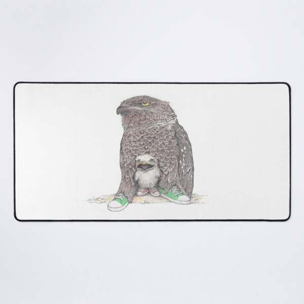 Item preview, frog mouthed owl and baby in low tops designed and sold by JimsBirds.