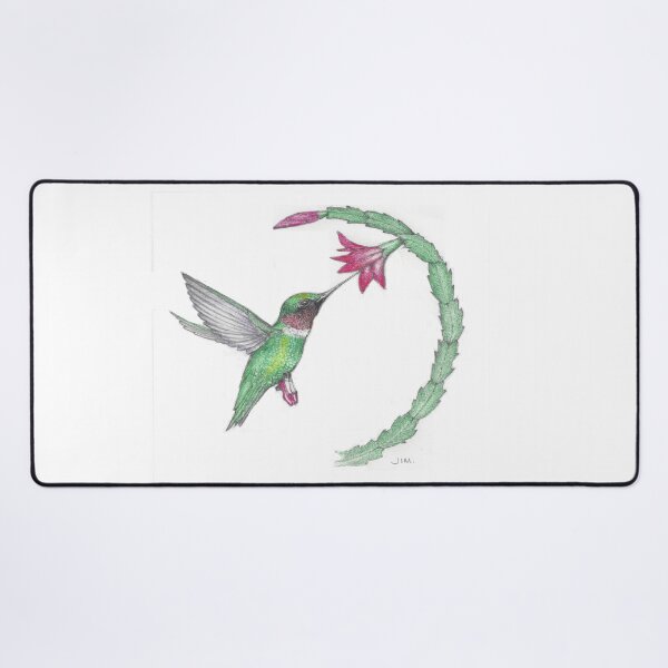 Hummingbird in ruby slippers Desk Mat