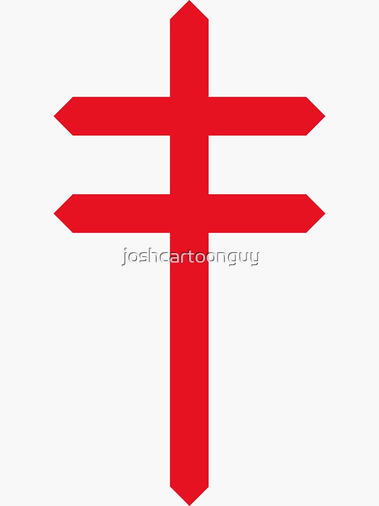 Copy of Double Barred Cross - Black Sticker for Sale by joshcartoonguy