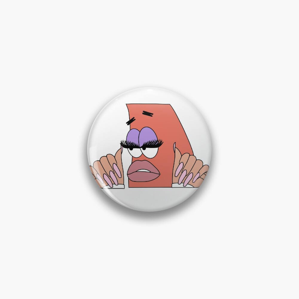Patrick Star Meme Lashes & Nails Pin for Sale by lovelyliaa