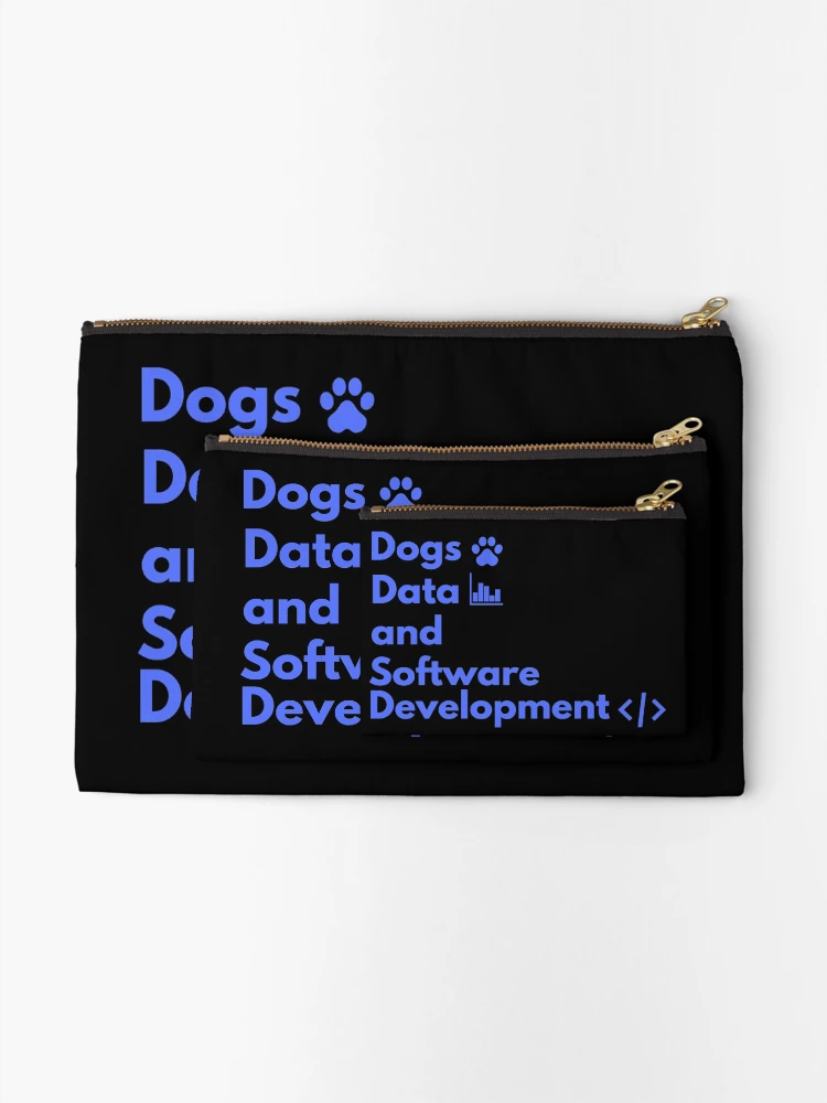 Thumbnail 2 of 4, Zipper Pouch, Dogs, Data and Software Development| Colorful Colorful Coding/Coder software engineer developer programmer geek coder STEM designed and sold by brinikki.