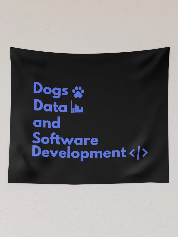 Thumbnail 2 of 3, Tapestry, Dogs, Data and Software Development| Colorful Colorful Coding/Coder software engineer developer programmer geek coder STEM designed and sold by brinikki.