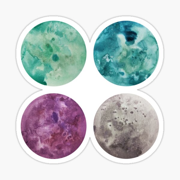 Multicolor Moons 1 Sticker