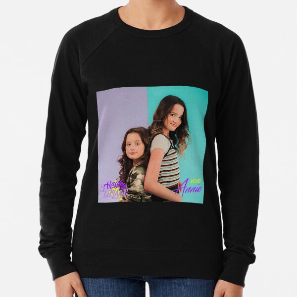 Annie leblanc blue heart top black hoodie