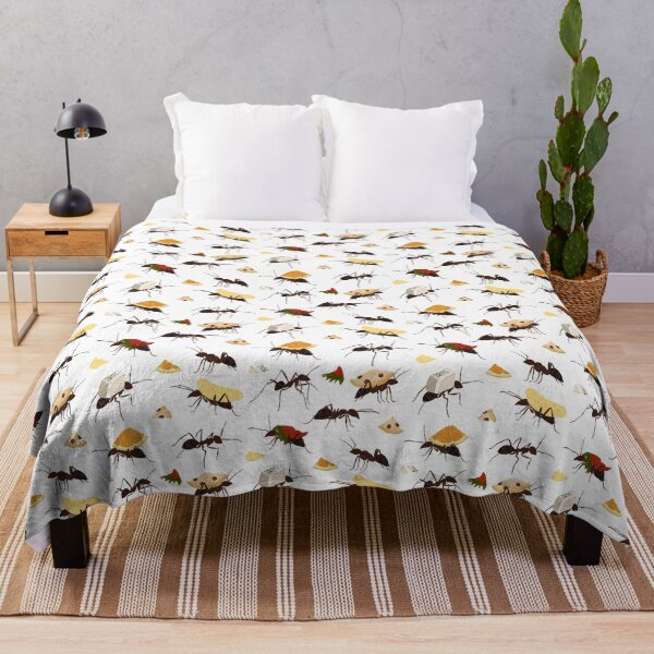 Ants Carrying Snacks Throw Blanket