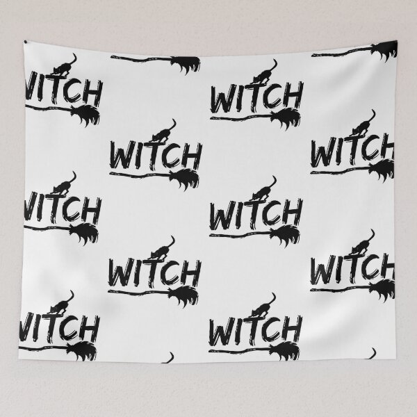 Item preview, Witch Cat Broom | Witches Scary Funny Halloween designed and sold by GravitiTees.