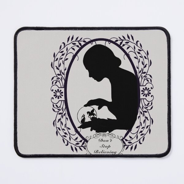 Item preview, Silhouette Young Woman  With Fairy Princess and Pegasus| Victorian Frame| Motivational Quote| Banner| Victorian Wall Art| Halloween Wall Art designed and sold by Monica Laipple.