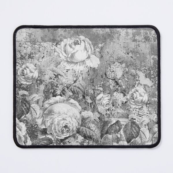 Shabby Chic, monochrome grey, feminine and delicate. Mouse Pad