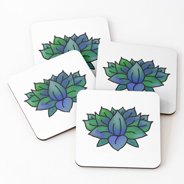 Artikelvorschau, Blaugrüne Lotusblume Option 2 entworfen und verkauft von doodle-mittens.