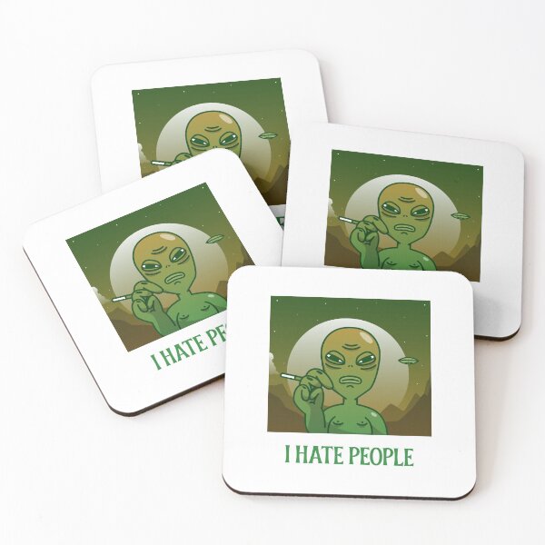 Item preview, I Hate People Stoner Alien designed and sold by HigherMartians.