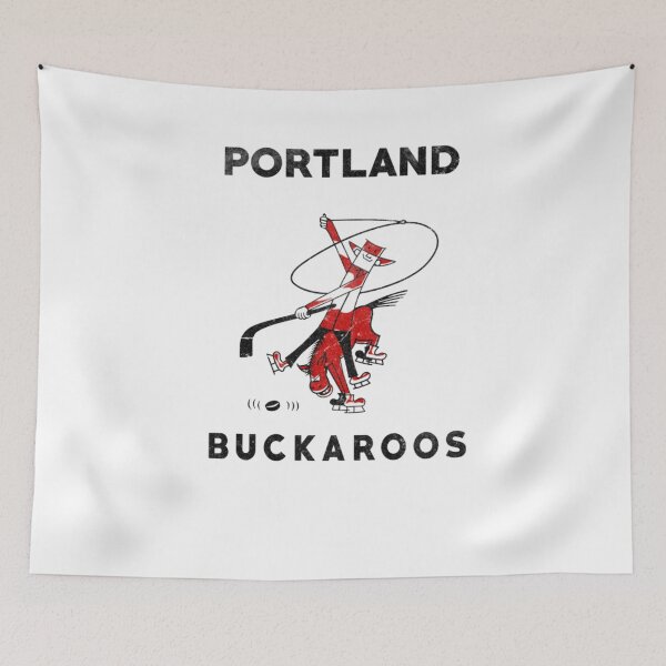 Aperçu de l'œuvre Logo vintage de hockey Portland Buckaroos PCHL/NWHL/WHL/WIHL créée et vendue par A Little Bit of Everything.