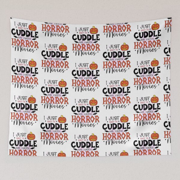 Item preview, Cuddle & watch Horror movies on Halloween designed and sold by BRtisticDesigns.