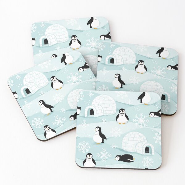 Item preview, Penguins + Snowflakes designed and sold by latheandquill.
