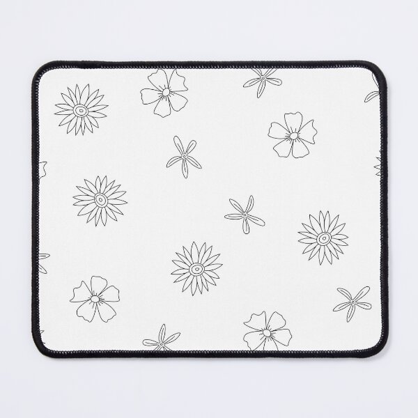 Item preview, Summer Flowers Black Art Print designed and sold by lineartdesigns.