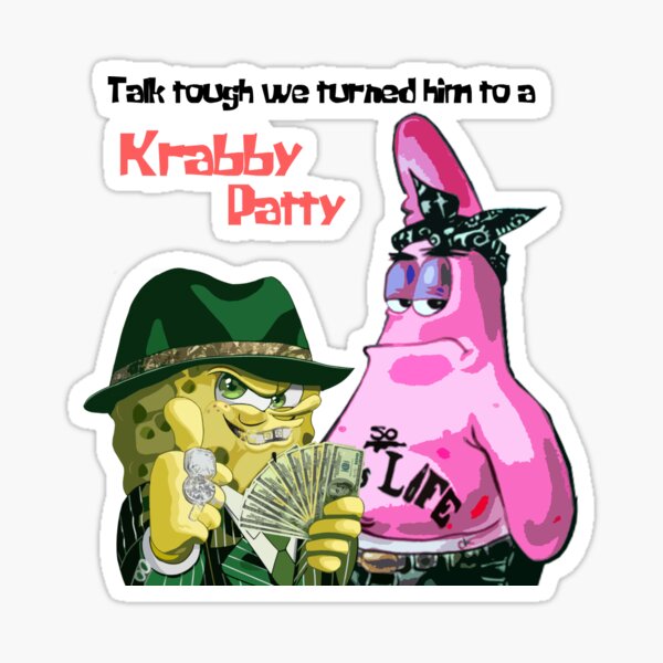 "Gangster Spongebob" Sticker for Sale by GrandHippoLove | Redbubble