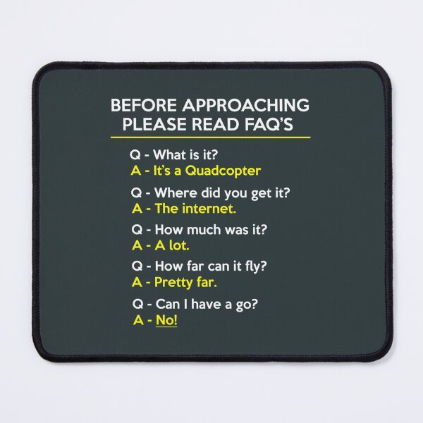 Item preview, Quadcopter Drone Flying Questions FAQ designed and sold by SuatSerdar.