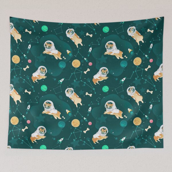 Item preview, Cosmo The Space Dog, Corgi Dog Pattern designed and sold by graphic-genie.