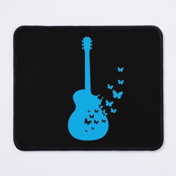 Item preview, Acoustic Guitar Silhouette Turning Into Butterflies Blue designed and sold by nightsworthy.