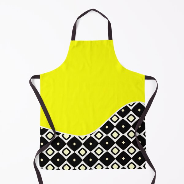 Item preview, Solid Colour Wave | Neon Yellow and Black and White Pattern designed and sold by ozcushions.