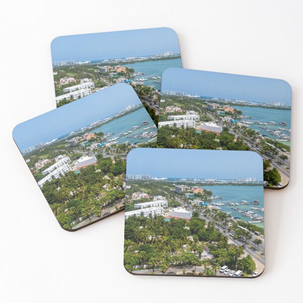 Item preview, Cancun Mexico and Nichupte Lagoon views from above designed and sold by SafariByMarisa.