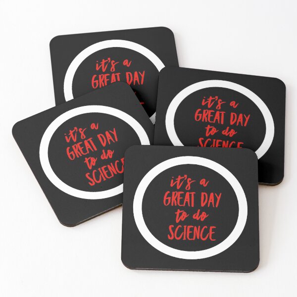 Item preview, It’s a great day to do science in white and red font on black background designed and sold by UncleStuScience.