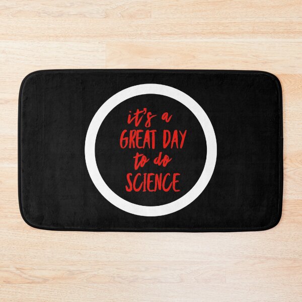 Item preview, It’s a great day to do science in white and red font on black background designed and sold by UncleStuScience.