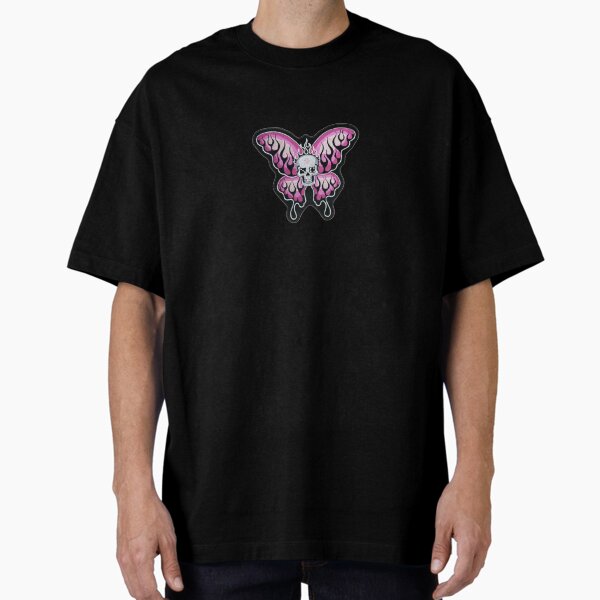 EMBROIDERED SKULL BUTTERFLY! Oversized T-Shirt