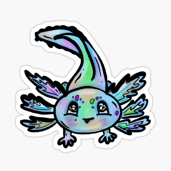 Rainbow Axolotl Sticker For Sale By Biolushgraphics Redbubble