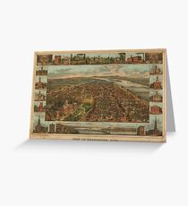 Vintage Pictorial Map of Harrisburg PA (1855) Greeting Card