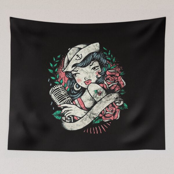Artikelvorschau, Sailor Jerry Traditional Tattoo Style Model Woman Anchor entworfen und verkauft von shopMacRed.