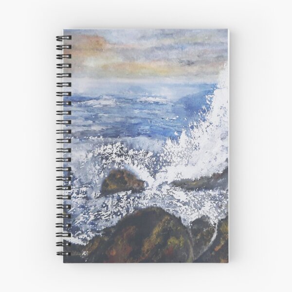Item preview, Impresiones de pintura de acuarela olas en rocas designed and sold by TextureTones.