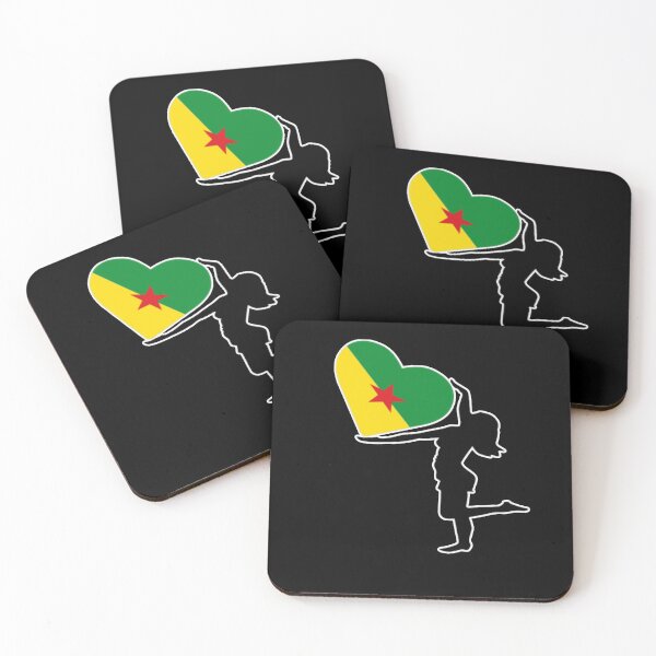 Item preview, Silhouette of a woman with a heart in hands the color of the flag of Guyana designed and sold by West indian touch.