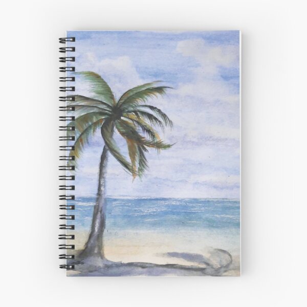 Artikelvorschau, Palme durch die Aquarellmalerei am Meer entworfen und verkauft von TextureTones.