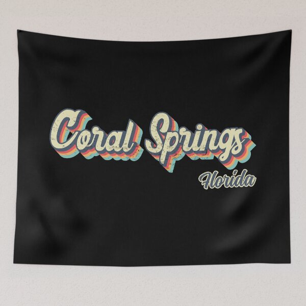 Item preview, Coral Springs city Florida Retro Vintage 70s rainbow designed and sold by Teelogic.