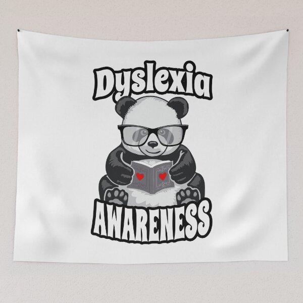 Item preview, Dyslexia Awareness Dyslexic Therapy Panda Book Reader Heart designed and sold by GrandeDuc.