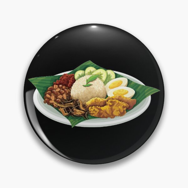Item preview, Rice and Fried Chicken Served On A Banana Leaf - Nasi Lemak designed and sold by Alicia Chee.