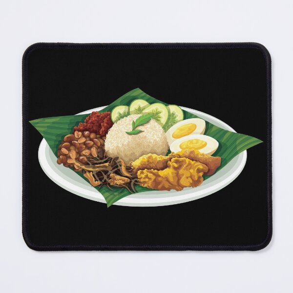 Item preview, Rice and Fried Chicken Served On A Banana Leaf - Nasi Lemak designed and sold by Alicia Chee.