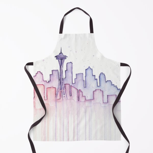 Item preview, Seattle Skyline Watercolor Silhouette designed and sold by Olga Shvartsur.