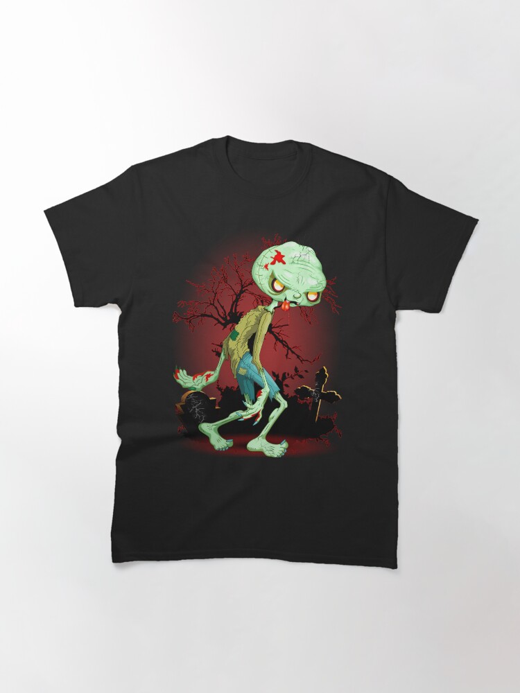 Alternate view of Zombie Creepy Monster Cartoon walking on cemetery Classic T-Shirt