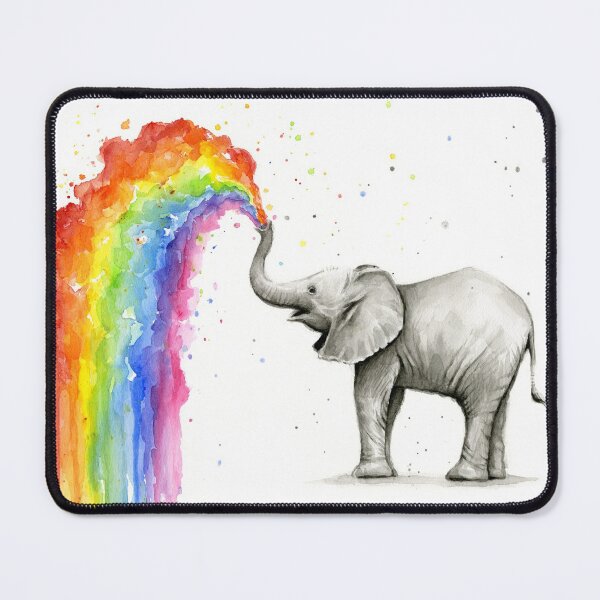 Item preview, Baby Elephant Spraying Rainbow designed and sold by Olga Shvartsur.