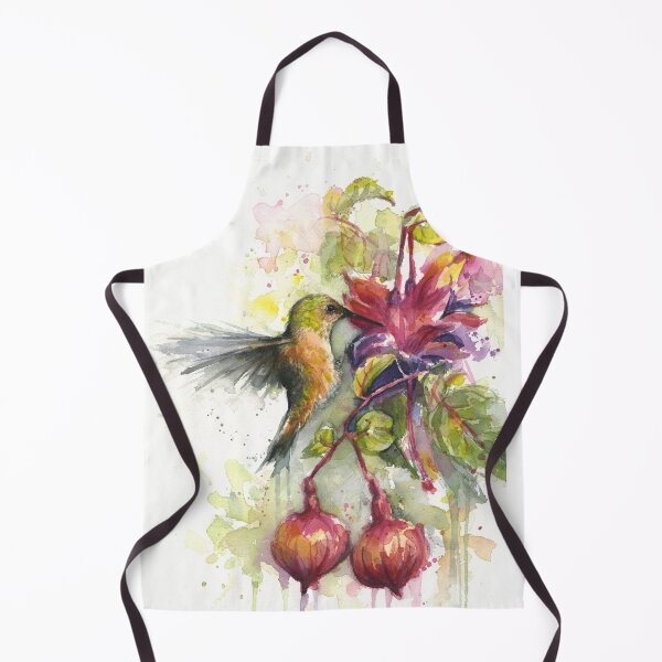 Item preview, Hummingbird Eating from Fuchsia Flower Watercolor designed and sold by Olga Shvartsur.