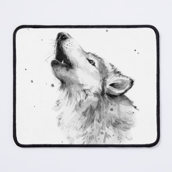 Item preview, Wolf Howling Watercolor designed and sold by Olga Shvartsur.